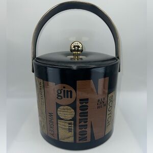 Vintage MCM Couroc of Monterey Ice Bucket DRINK Gin Whiskey Wine Bourbon